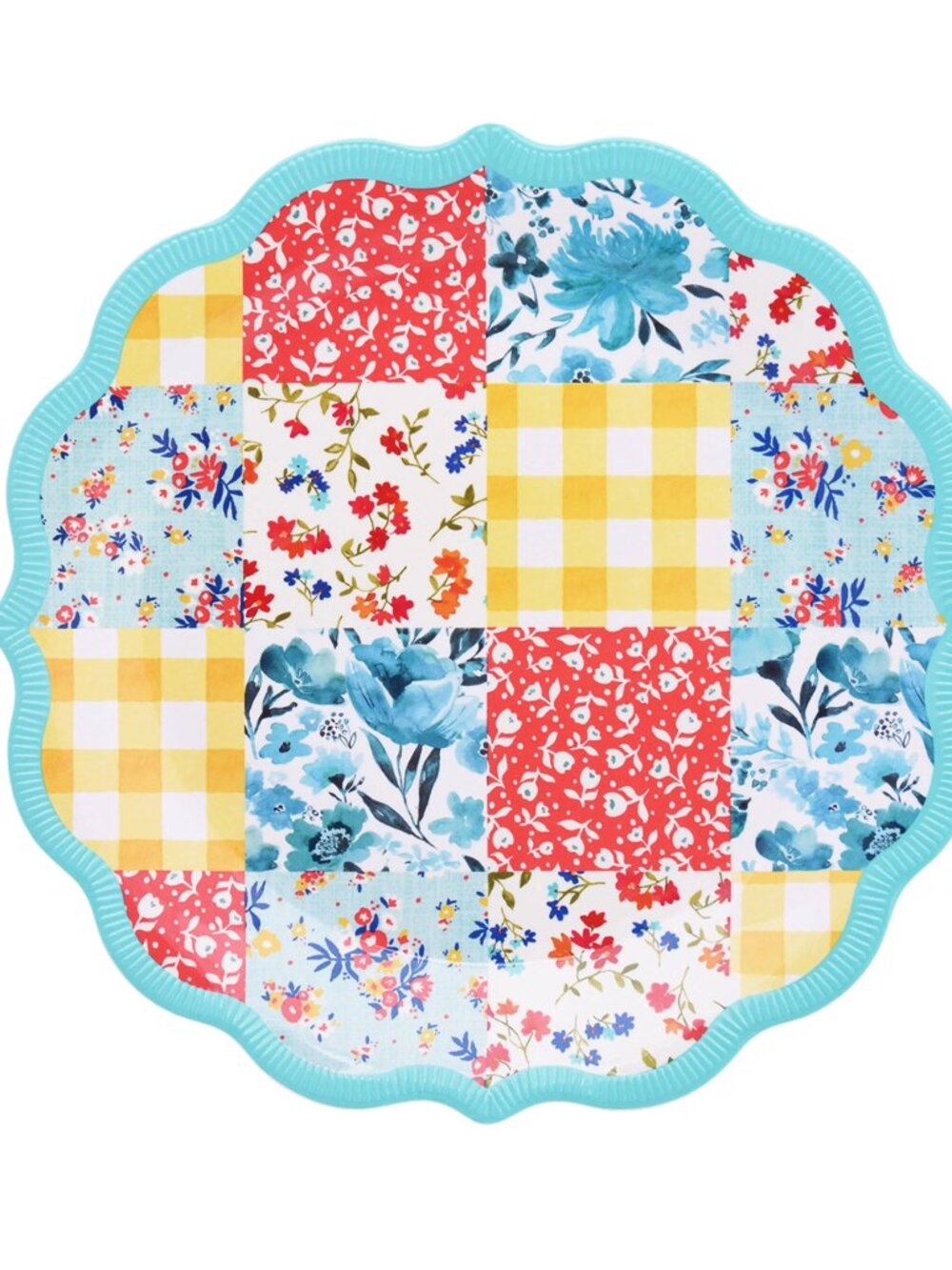 The Pioneer Woman Patchwork Medley Melamine Dinner Plates 10.7" Dia - Set of 4